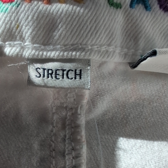 AMERICAN EAGLE Denim Mini Skirt Pride Rainbow Accents High Waist Size 10 NWT - Picture 9 of 12